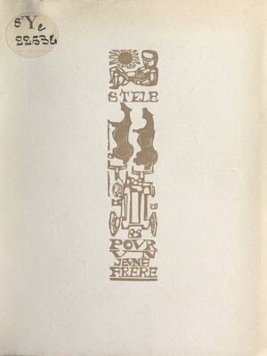 cover image of Stèle pour un jeune frère